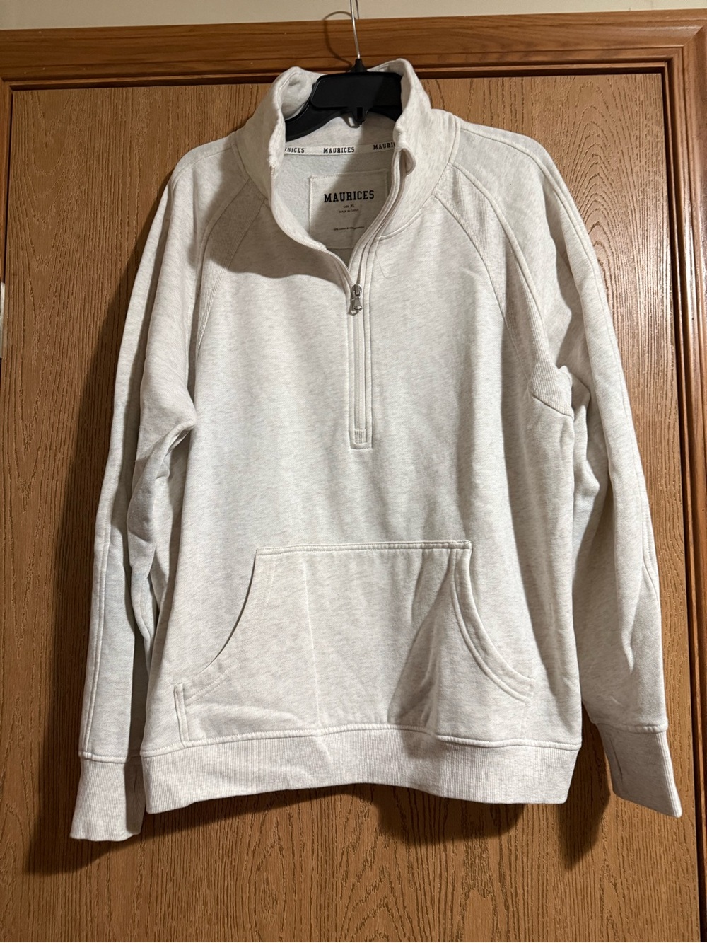 Maurice’s Quarter Zip Funnel Neck Heathered Sweatshirt with Pocket
